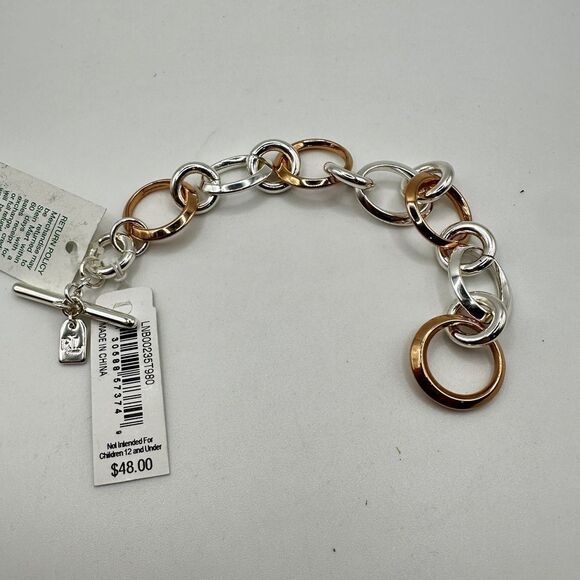 STILL WITH TAG! Lauren Ralph Lauren rose gold tone and silver tone 7" bracelet! - Picture 7 of 11